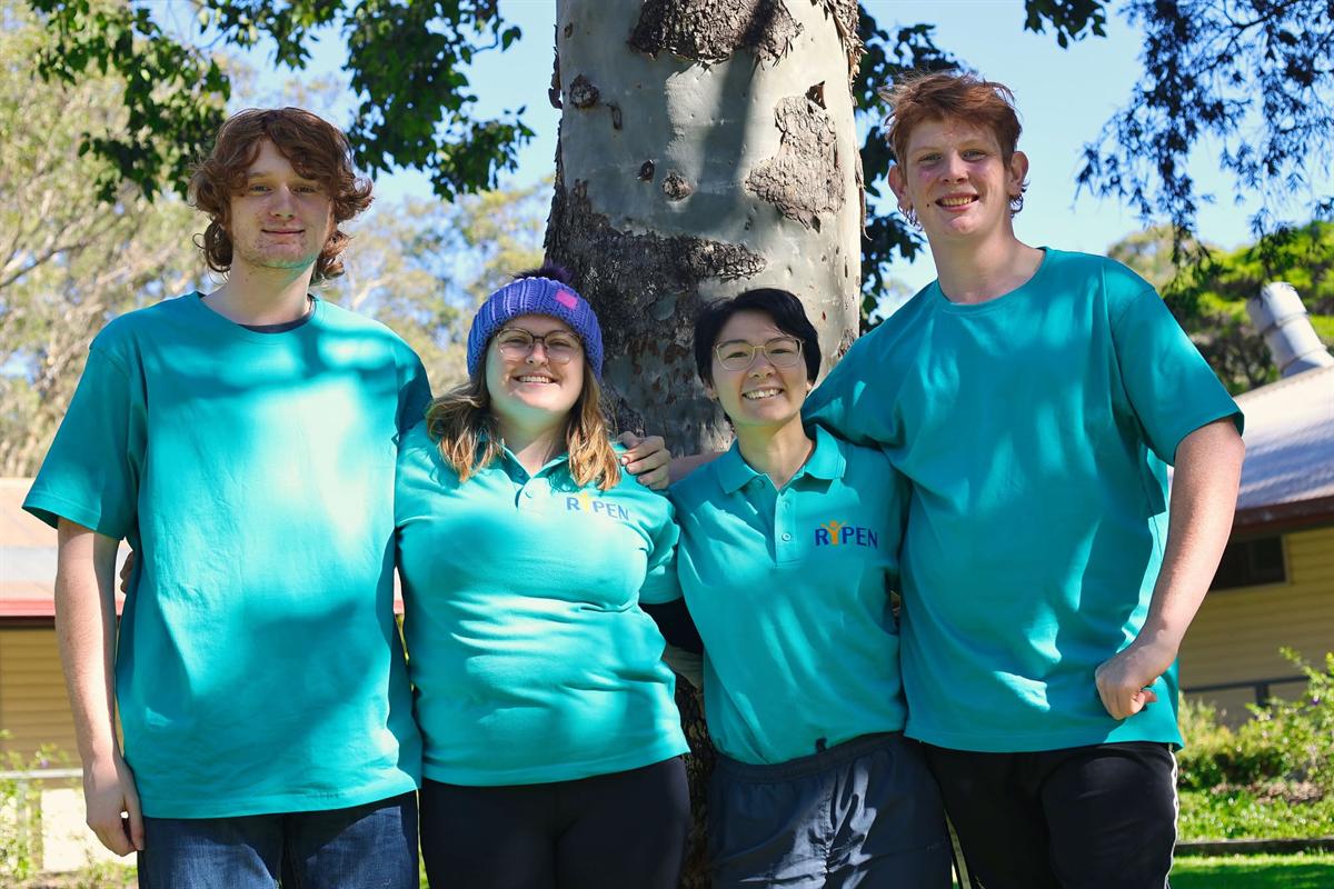 Four RYPEN participants together at camp